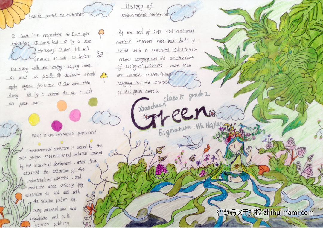 8张关于保护地球的英语手抄报绘画-图4