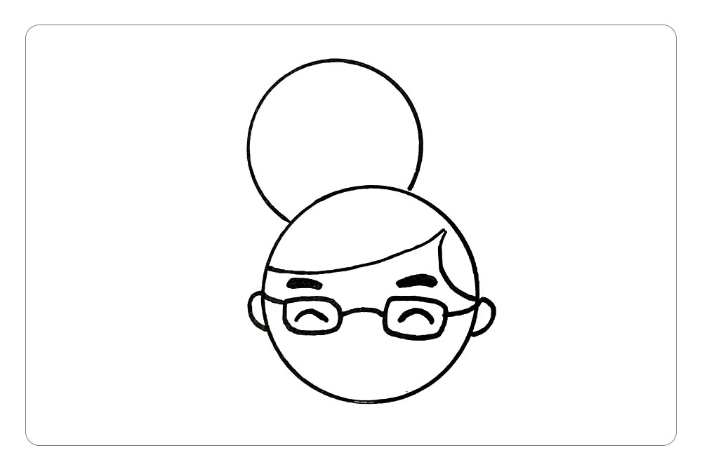 父亲节简笔画，快乐的父子俩详细画法步骤-图5