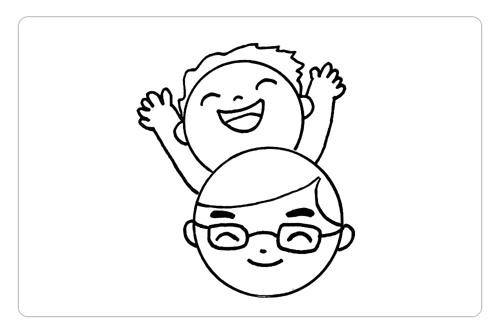 父亲节简笔画，快乐的父子俩详细画法步骤-图9
