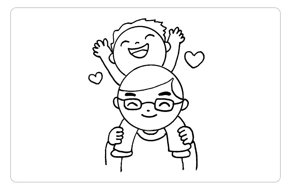 父亲节简笔画，快乐的父子俩详细画法步骤-图12