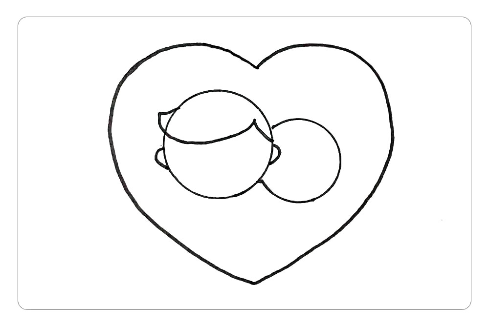 父亲节简笔画，开心的父女俩简笔画详细画法-图3