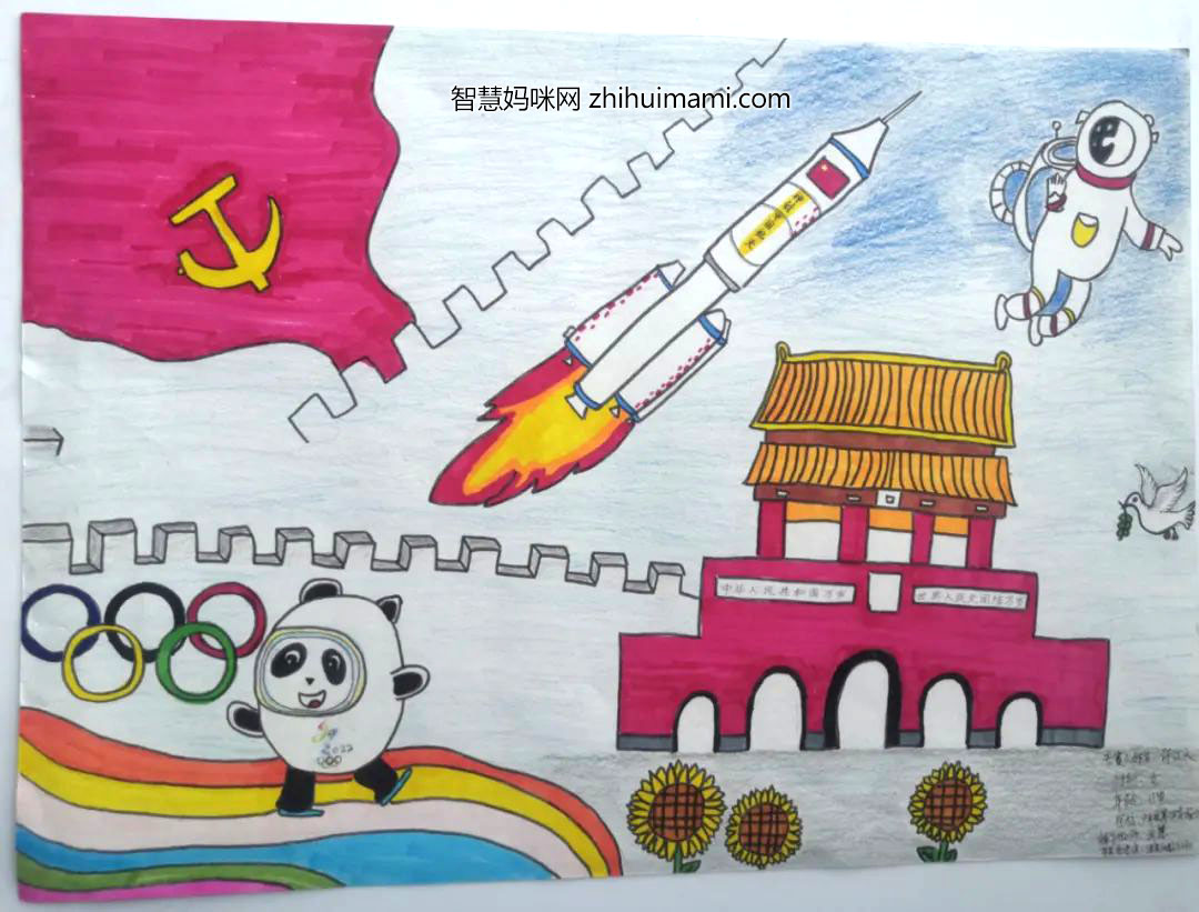 “喜迎二十大 永远跟党走 奋进新征程”青少年绘画优秀作品（6张）-图6