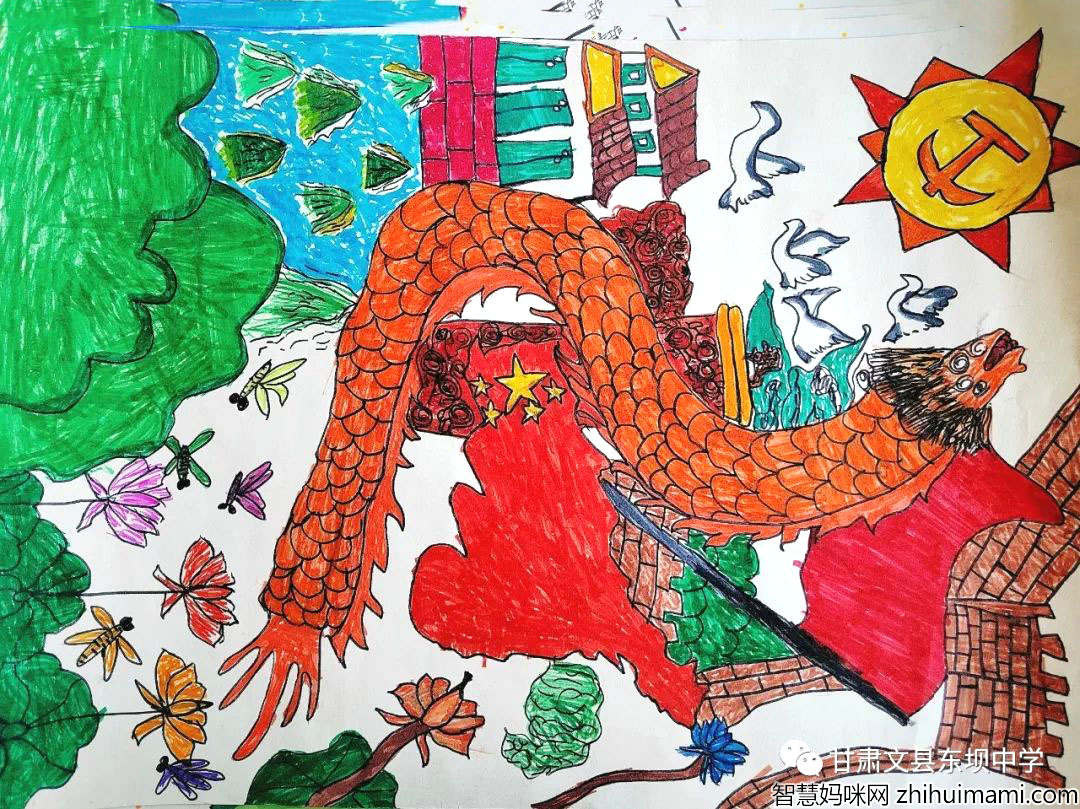 二十大主题绘画作品：新时代 好少年 强国有我-图1