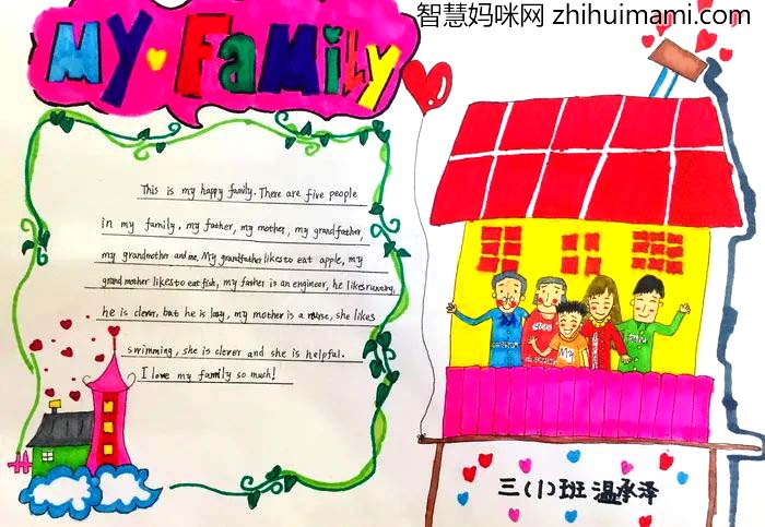 以“MyFamily”为主题的手抄报精选作品8张-图8