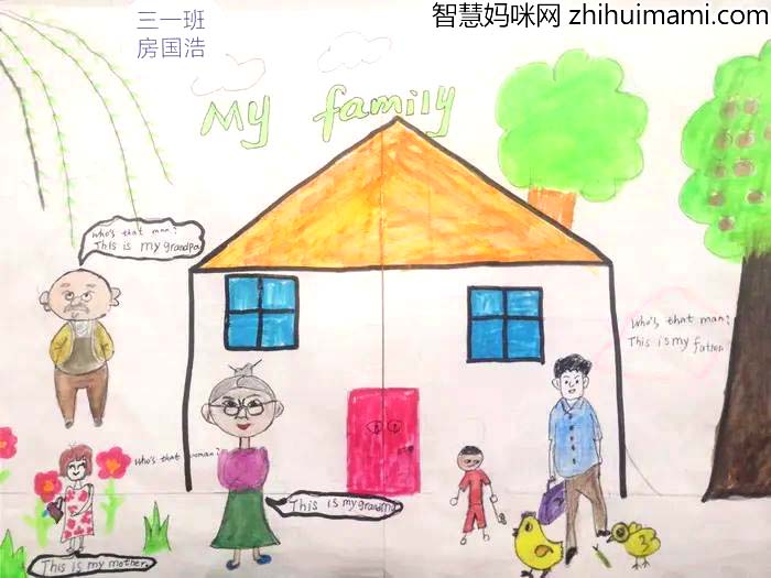 我的家 myfamily英语手抄报9张-图8