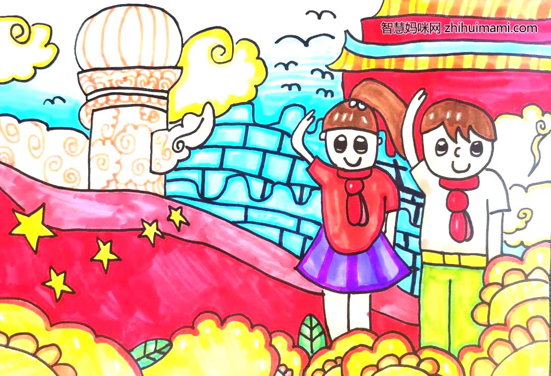 童心向党·喜迎二十大绘画高清版5张-图1