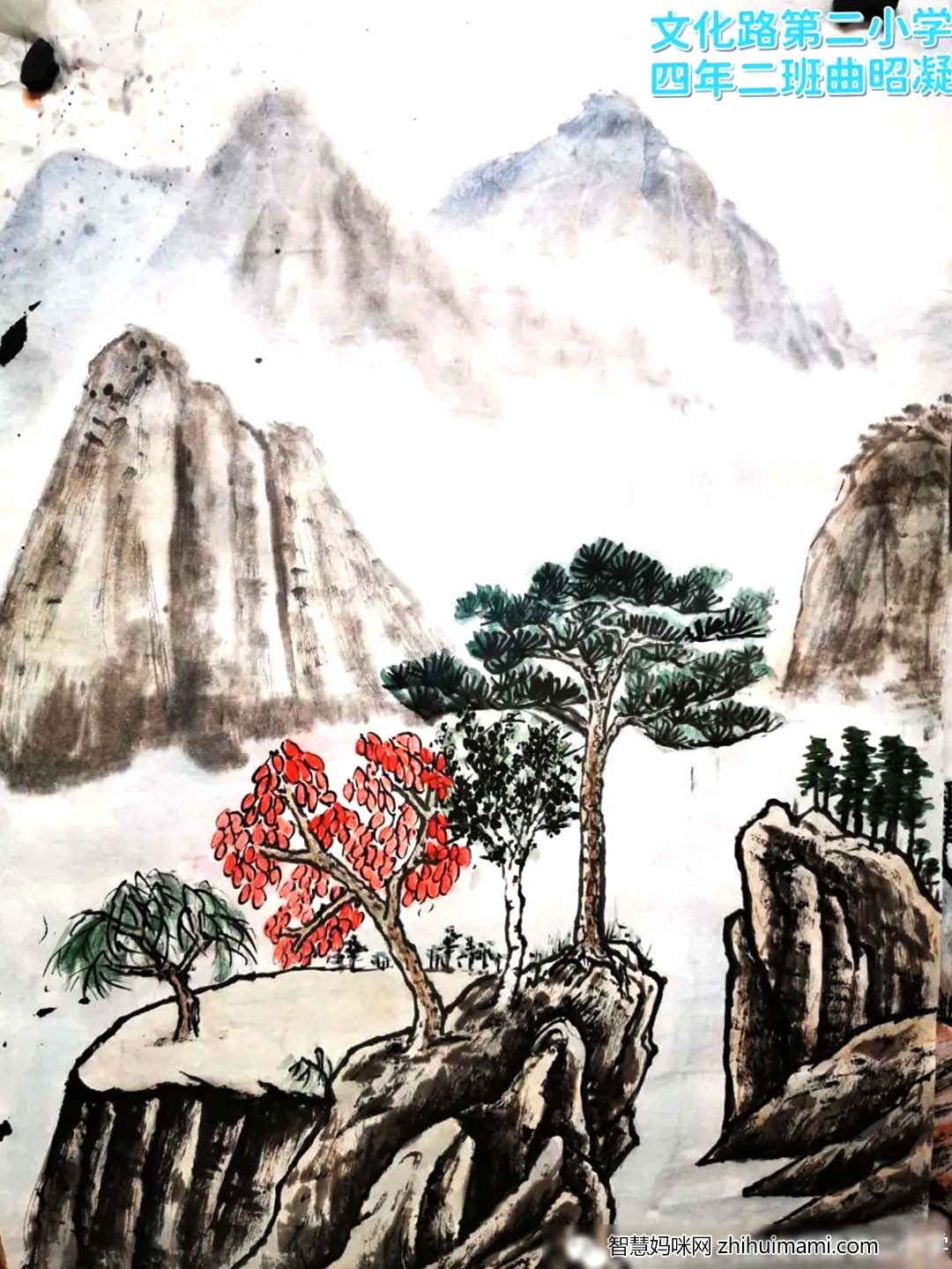 童心喜迎二十大儿童绘画一等奖欣赏-图1