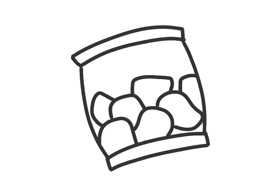 小朋友最爱的零食之一 薯片简笔画画法步骤-图2