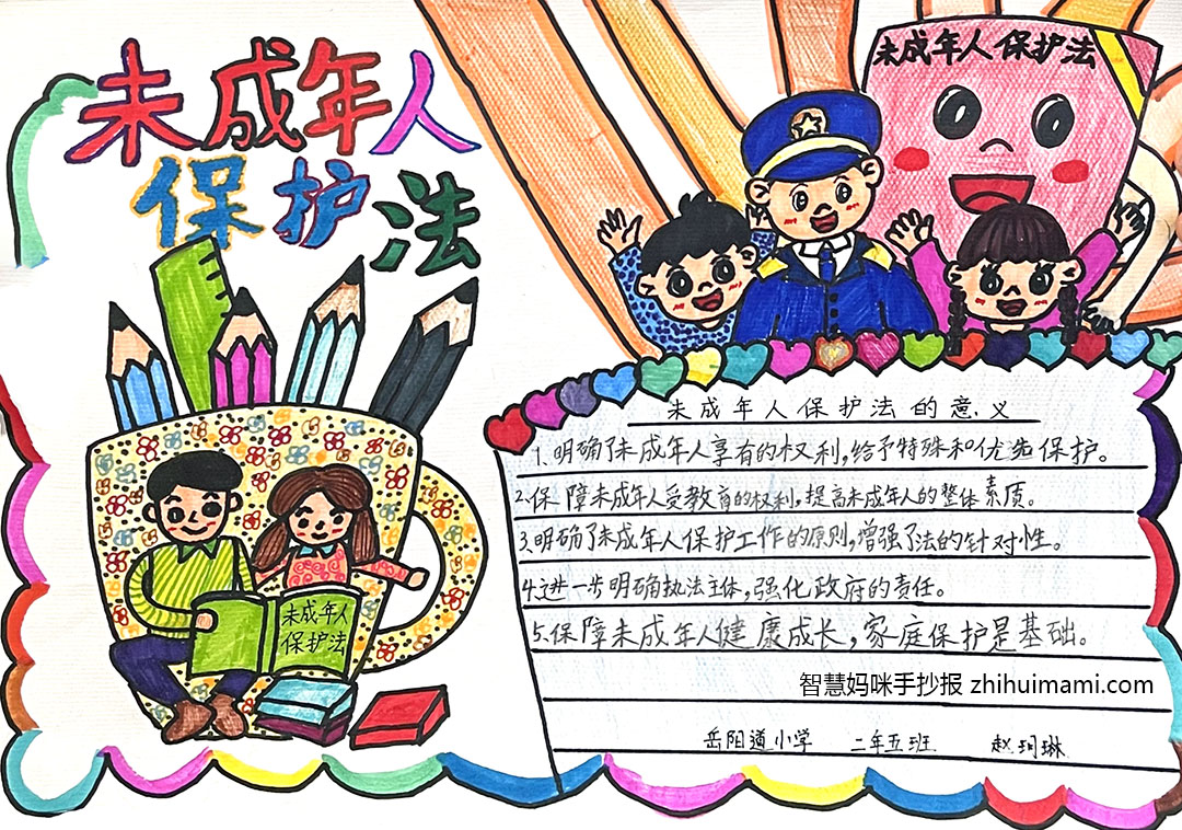 未成年人保护法宣传手抄报简单漂亮（7张）-图1