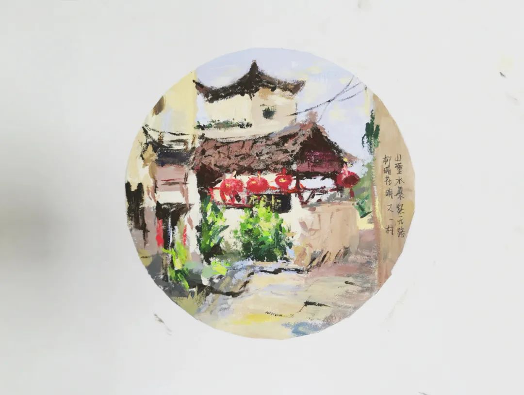四年级古诗游山西村诗配画作品