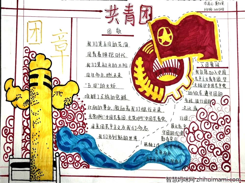 不负青春传承五四星火，纪念建团100周年手抄报-图3