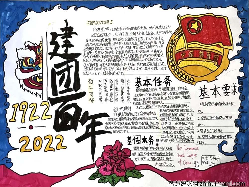 建团百年 不忘初心 建团100周年主题手抄报初中-图3