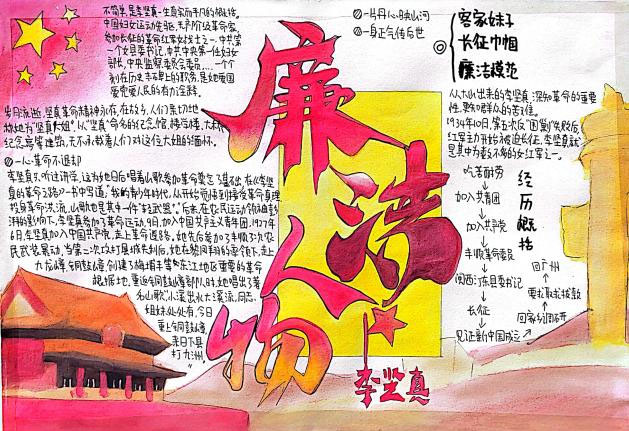 第六届人文节之廉洁人物手抄报绘画-图2