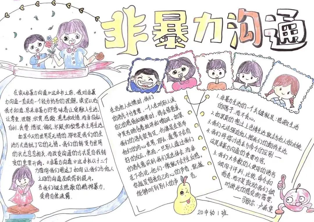 非暴力沟通-远离校园暴力手抄报-图1