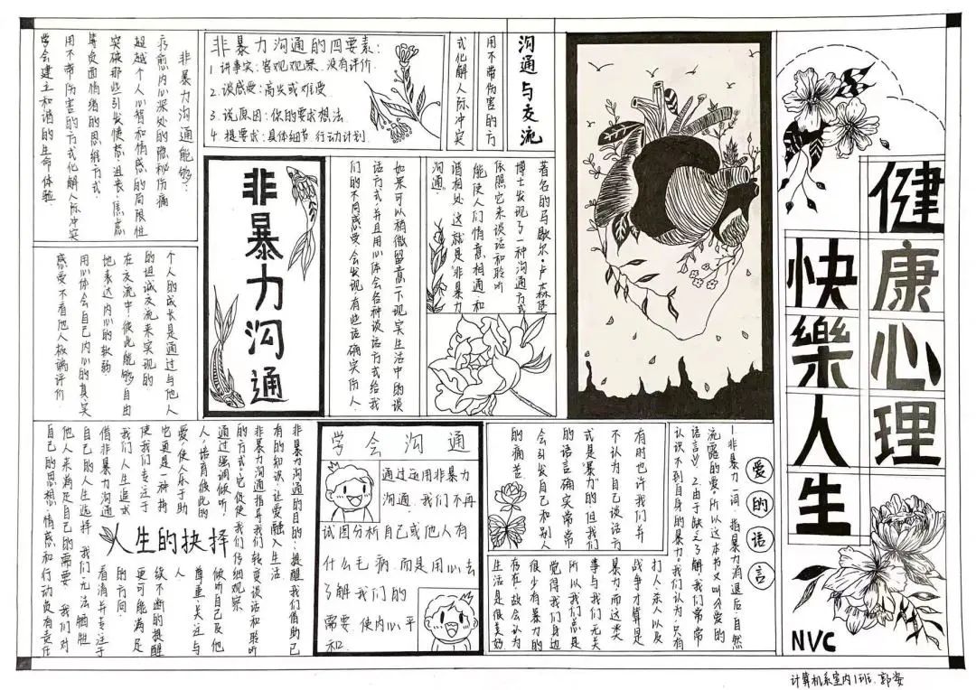 关注学生安全校园暴力手抄报-图1