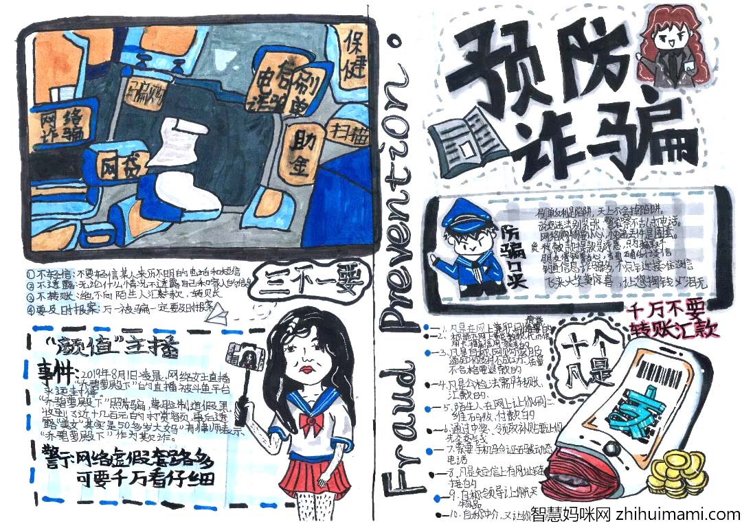 “预防诈骗人人有责”安全教育手抄报图片6张-图4