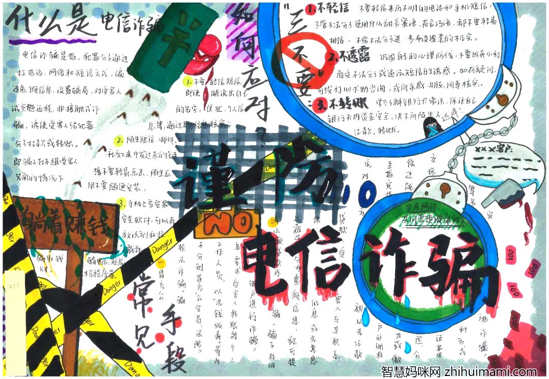 “你我同心 反诈同行”预防电信诈骗手抄报精选6张-图2