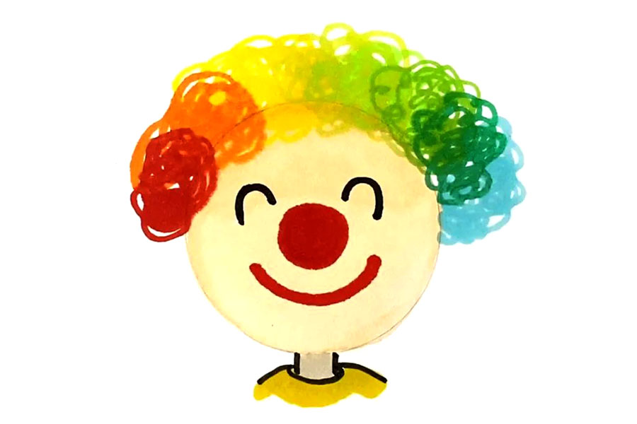 节日气氛担当小丑简笔画，简单又有趣！