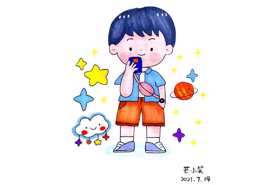 打扮打扮一起去过六一吧！一组漂亮的小朋友简笔画图片-图4