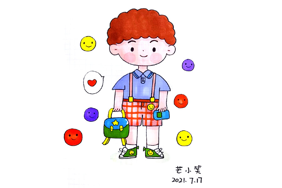 打扮打扮一起去过六一吧！一组漂亮的小朋友简笔画图片-图7