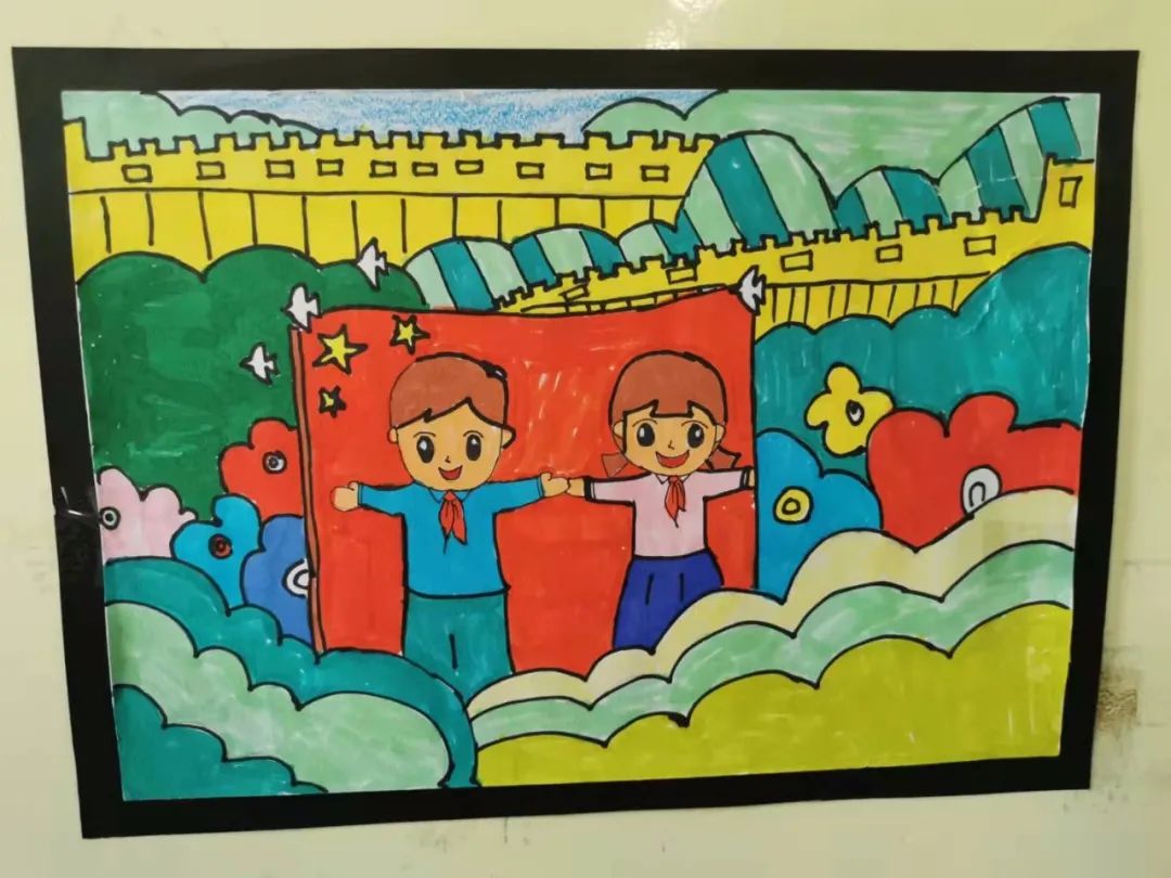 五洲同欢 庆华诞 6张国庆节儿童画简单又好看-图1