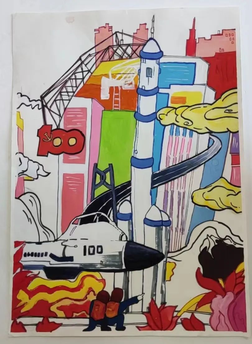 绿水青山就是金山银山 喜迎二十大主题绘画-图7