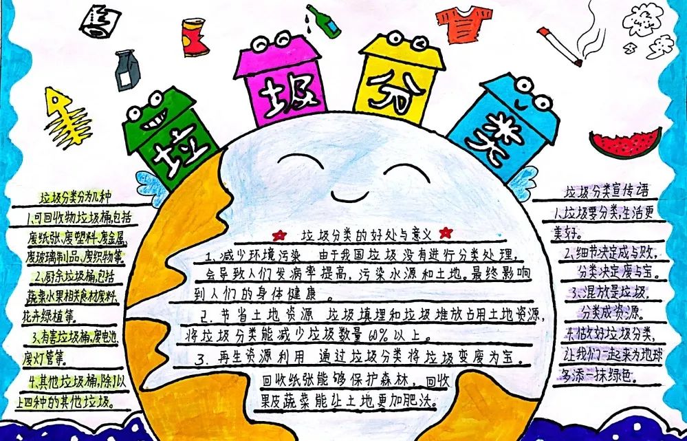 以关注我们身边的垃圾为主题的手抄报-图3