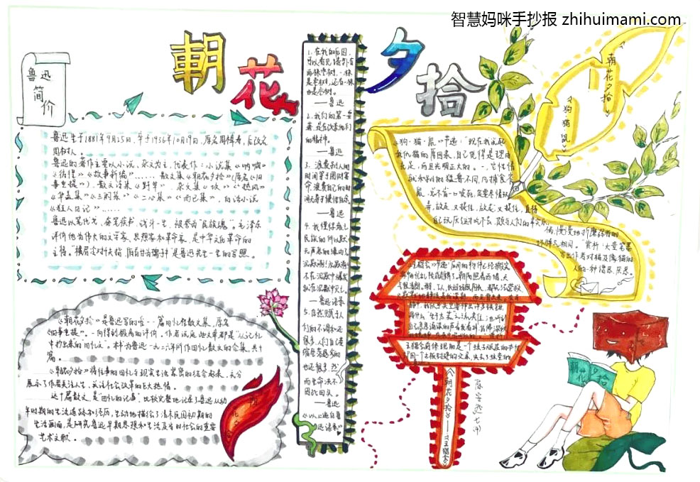 好书推荐-朝花夕拾手抄报简单又漂亮（9张）-图2