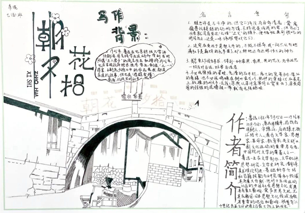 朝花夕拾读书卡精美漂亮-图1