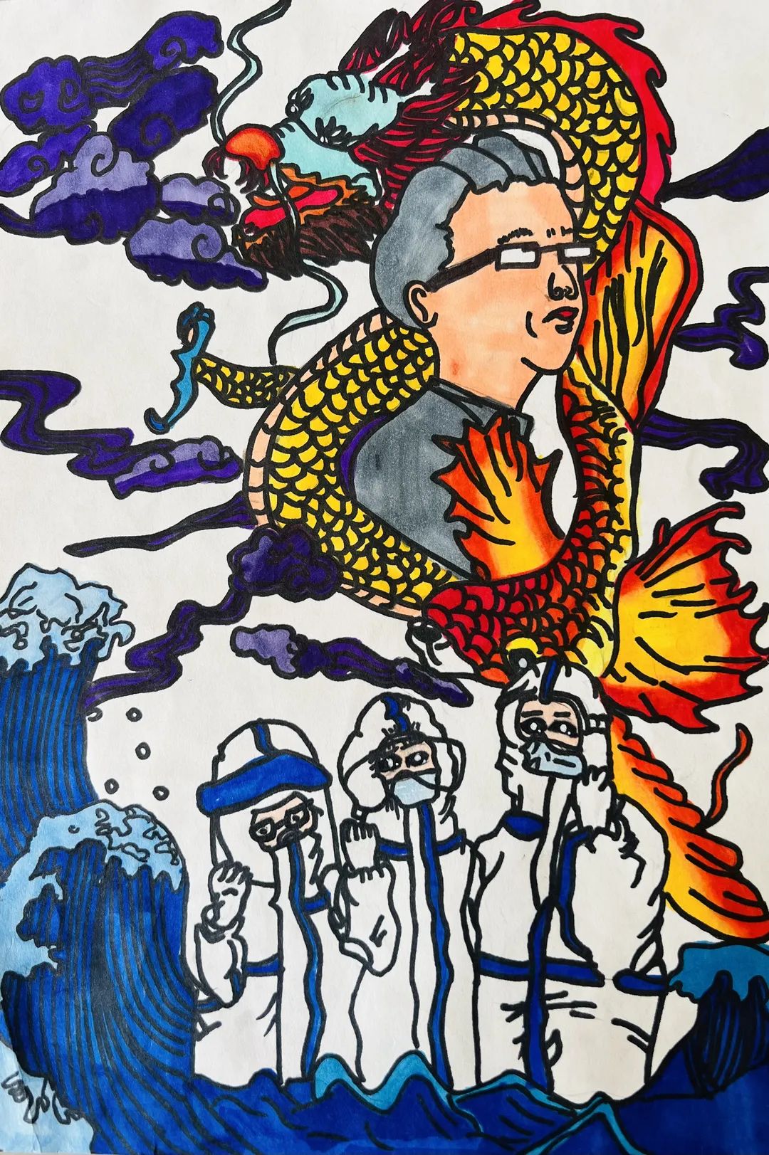 ”庆百年 喜迎二十大”绘画一等奖-图1