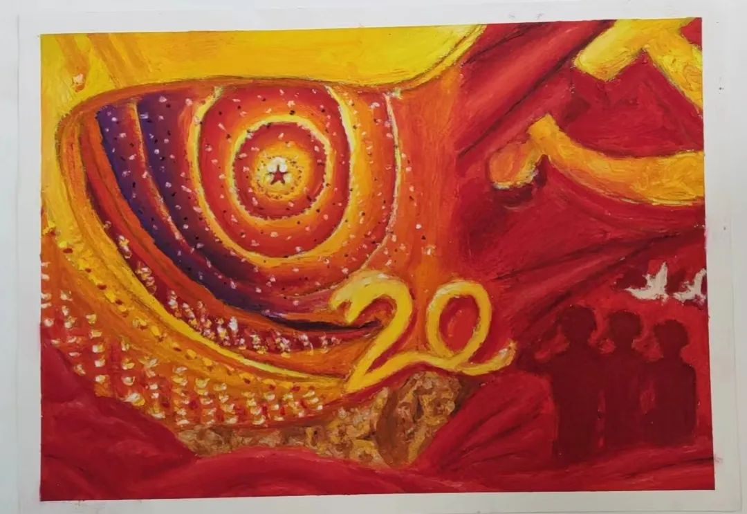 团结向未来 小学生喜迎二十大主题绘画-图3