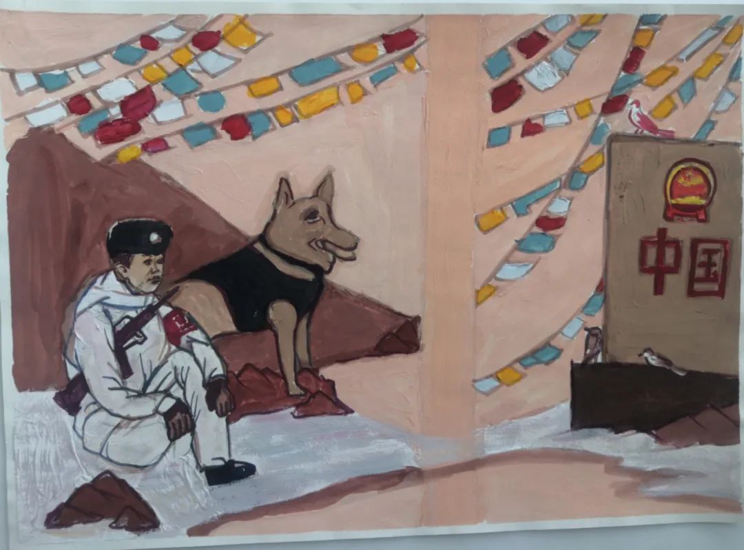 漂亮的小学生喜迎二十大主题绘画作品-图3