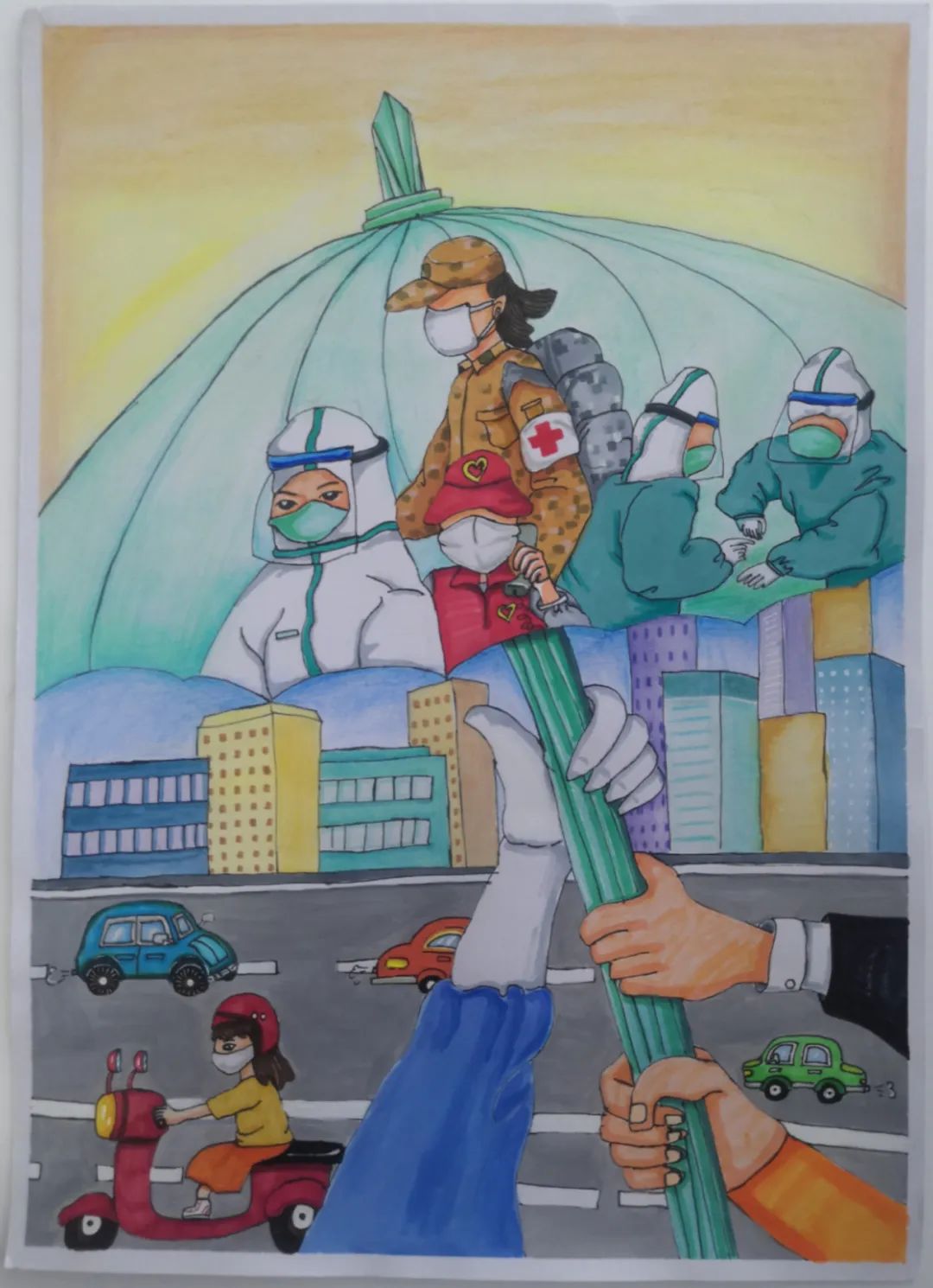 漂亮的小学生喜迎二十大主题绘画作品-图5