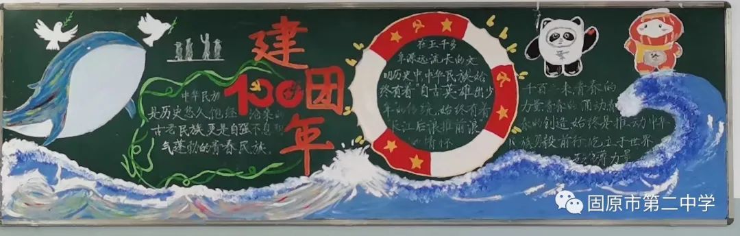 建团100周年黑板报设计图（10张）-图4