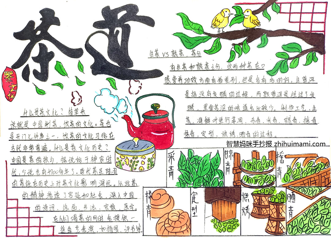 中国茶道手抄报绘画一等奖（6张）-图3