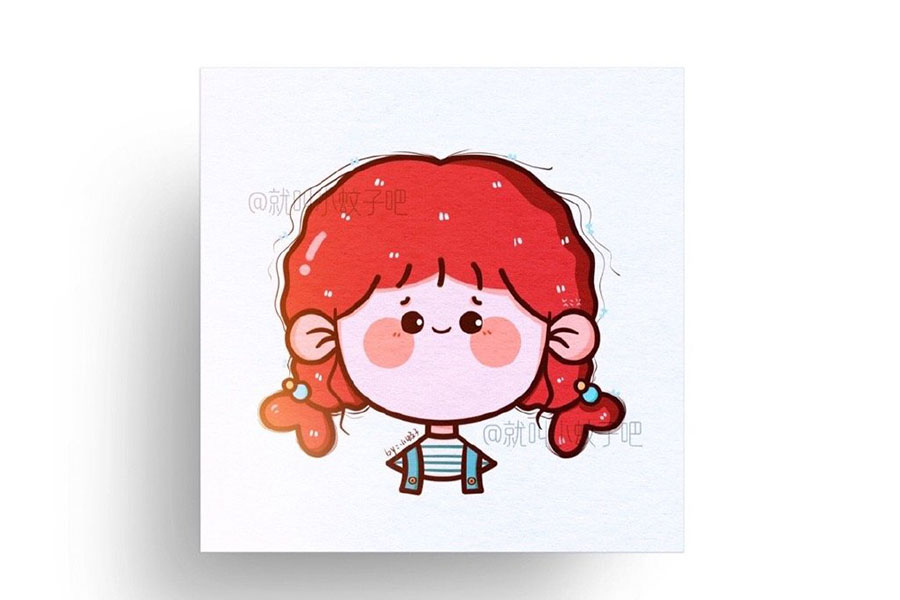 六一儿童节画一组简简单单的小女孩头像-图1