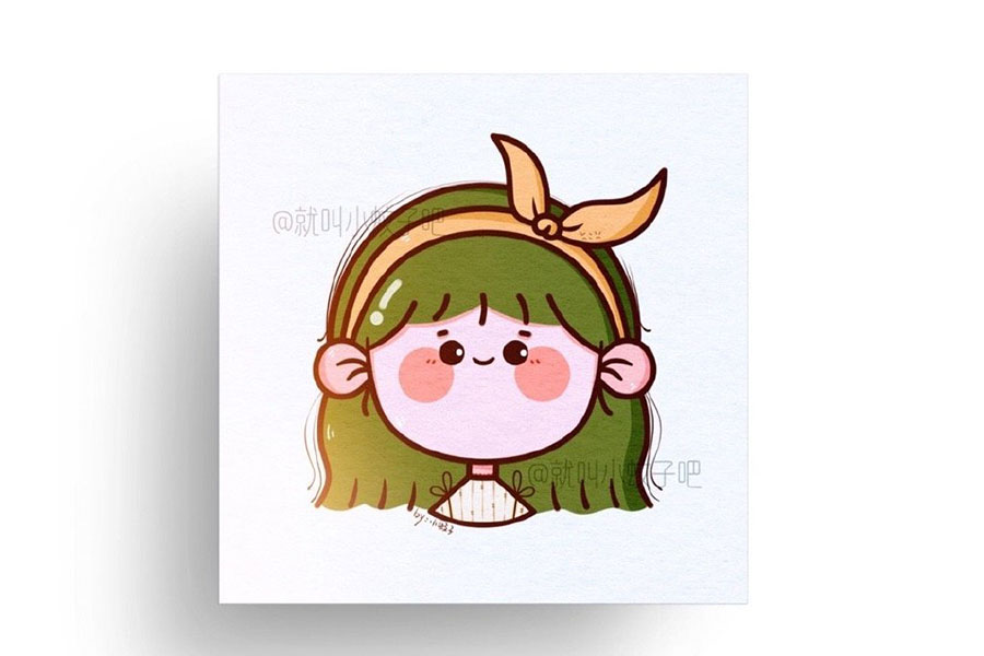 六一儿童节画一组简简单单的小女孩头像-图3