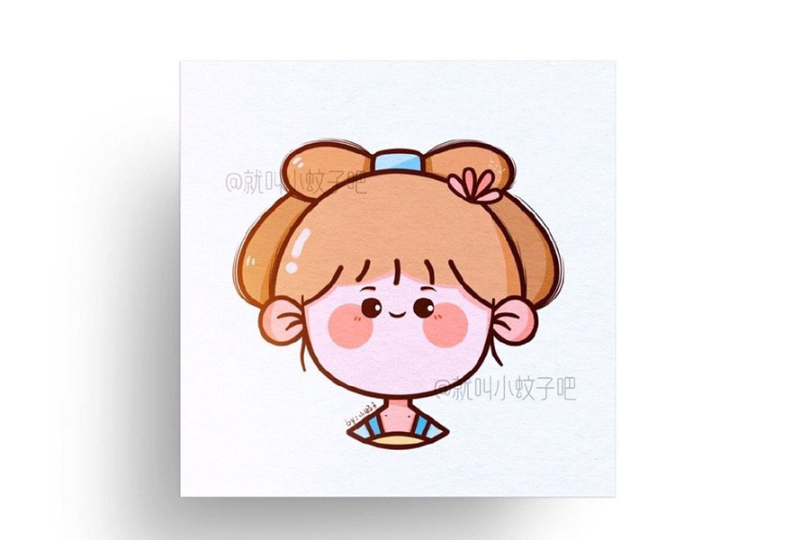 六一儿童节画一组简简单单的小女孩头像-图9