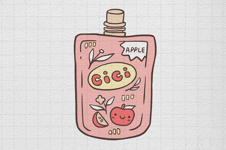 零食是小朋友的最爱，但一定要选择健康的哦！一袋果冻简笔画画法-图8