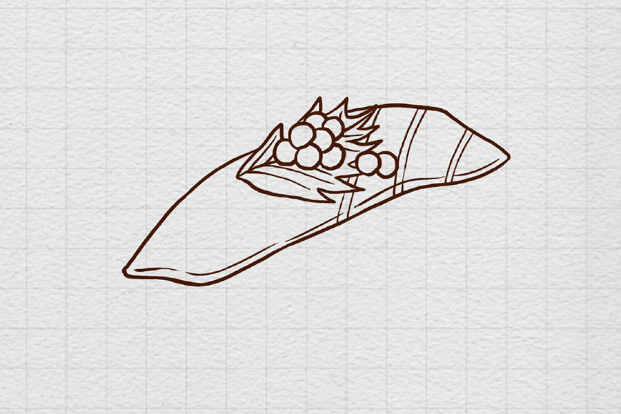 一大份寿司简笔画画法步骤-图4