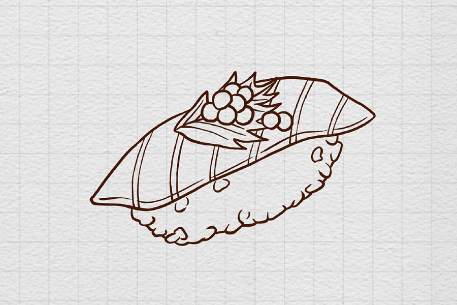 一大份寿司简笔画画法步骤-图6