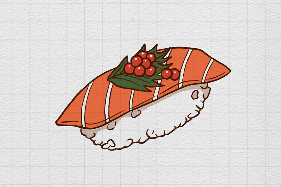 一大份寿司简笔画画法步骤-图8