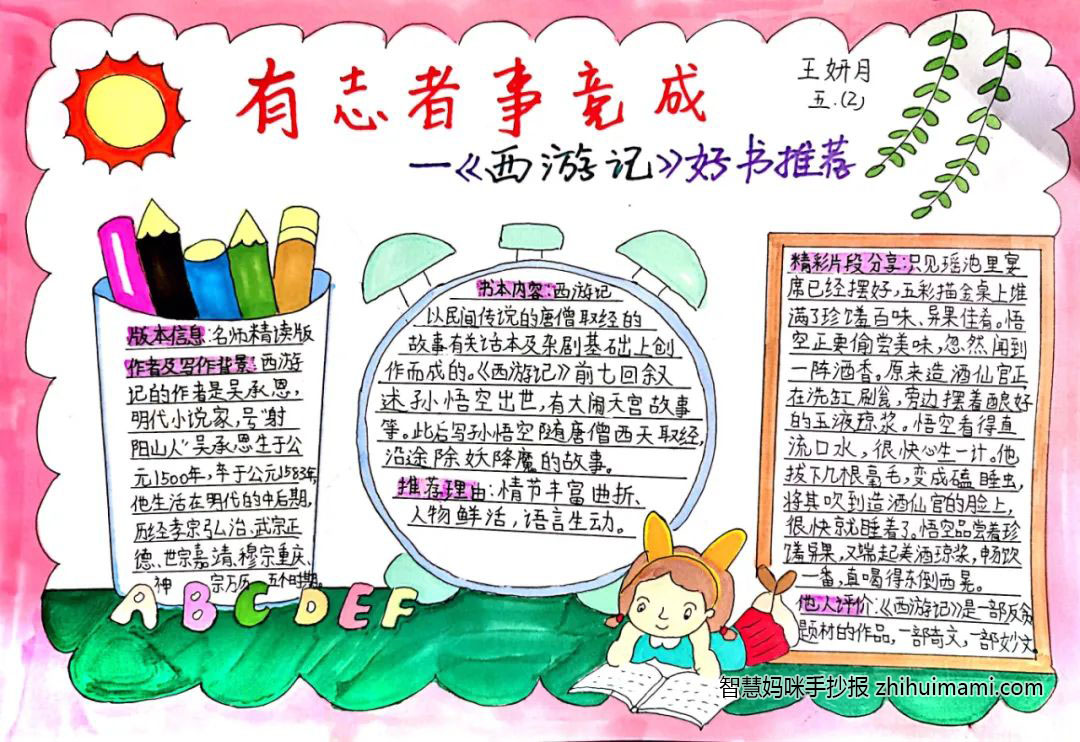 西游记读后感手抄报绘画简单漂亮-图2