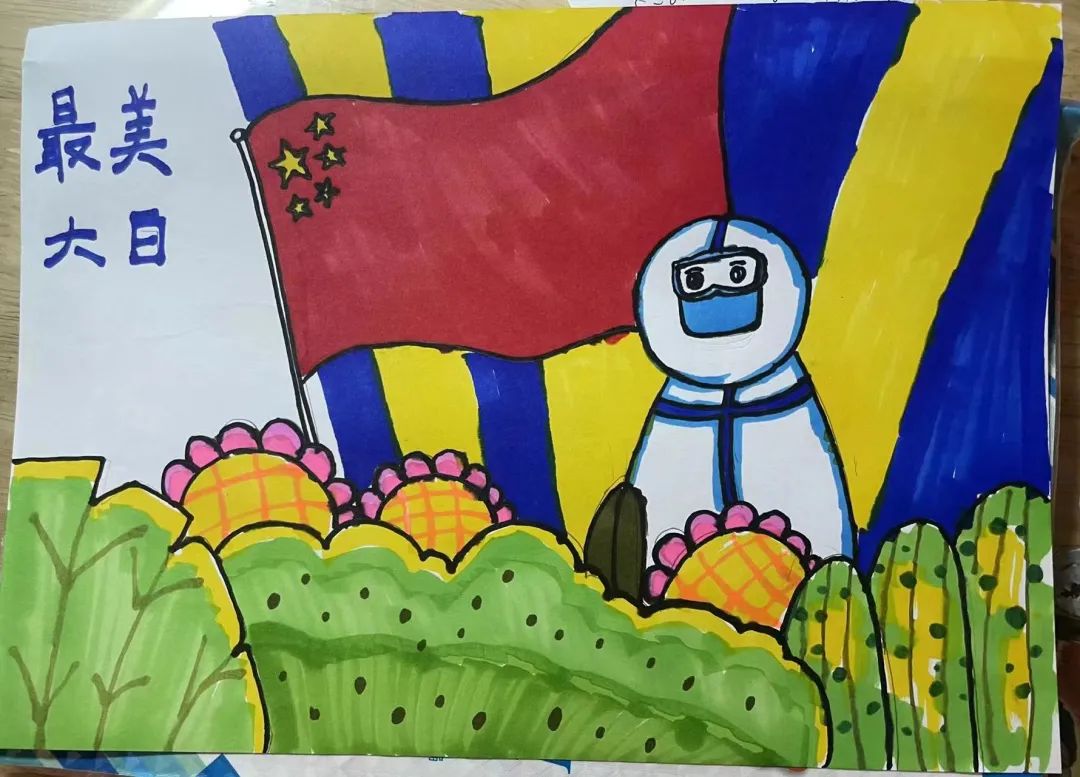 防控新冠疫情最美大白绘画-图2