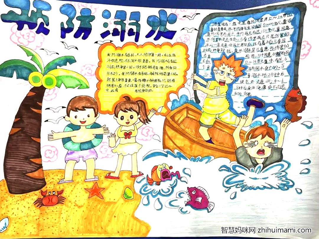 2022最新暑假防溺水手抄报简单漂亮7张-图2