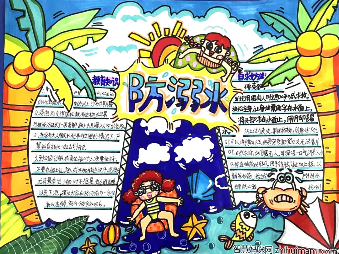2022最新暑假防溺水手抄报简单漂亮7张-图5