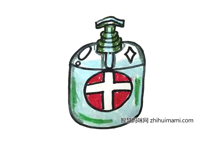 抗疫用品消毒水怎么画简单又漂亮