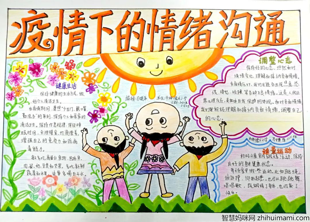 喜迎二十大 强心战疫筑童梦主题手抄报5张-图4