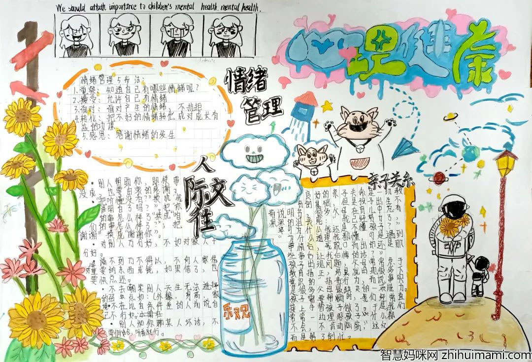 怎么画调整心态 做自己情绪的小主人手抄报-图1