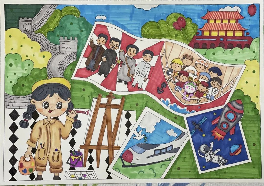 步骤3：《画笔记录百年奋斗》